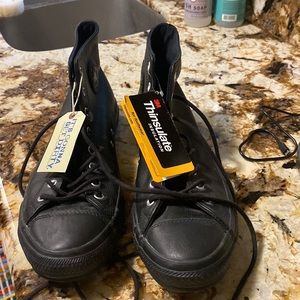 Leather all black converse NWT sz 13